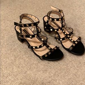 Black Roc stud double strap sandal.BIG PRICE DROP!